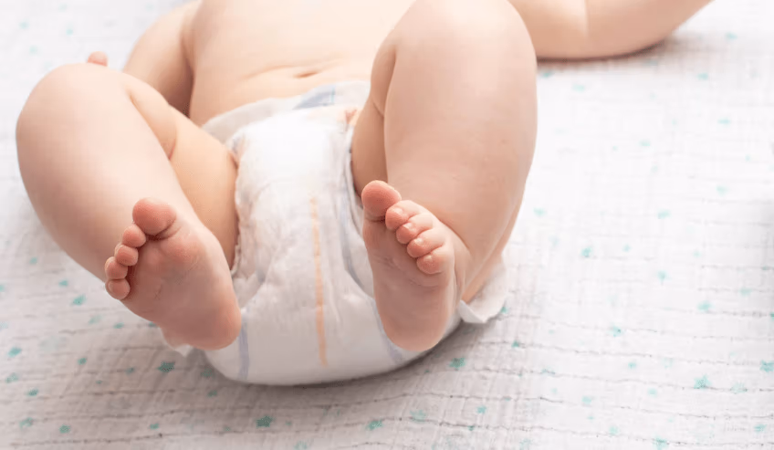 baby wearing diaper