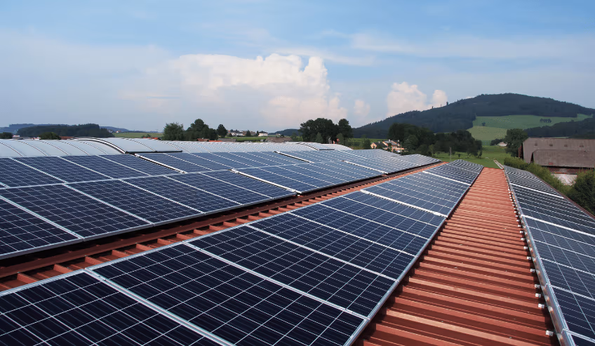 Solar panels installed on roof