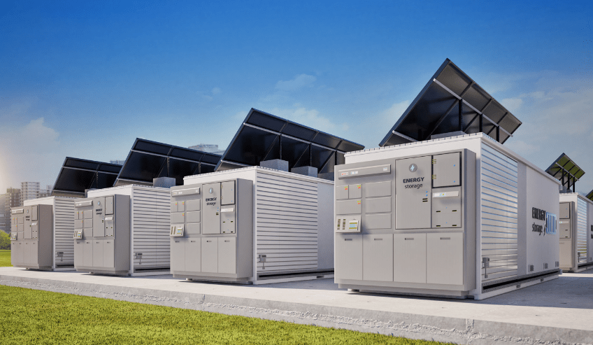 Solar energy battery storage container unit
