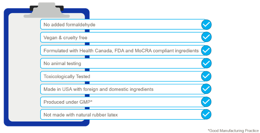 Notizblock mit Vorteilen für wasserbasierte Wimpernkleber