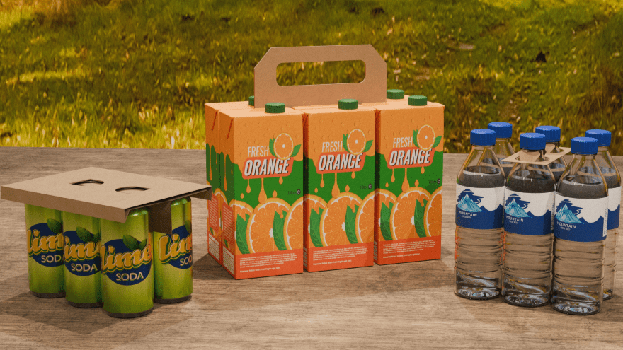 Multipack of beverage cans, juice boxes and water bottles
