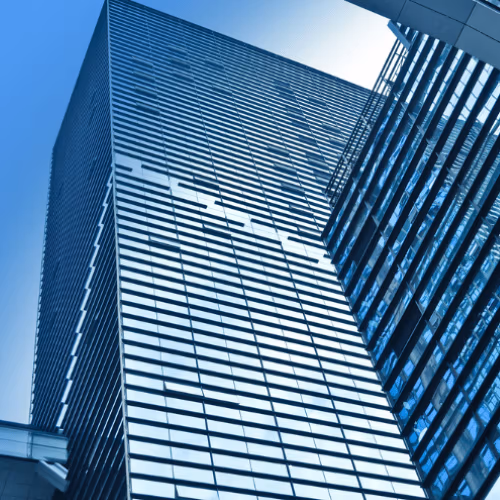 Skyscraper with glass insulation