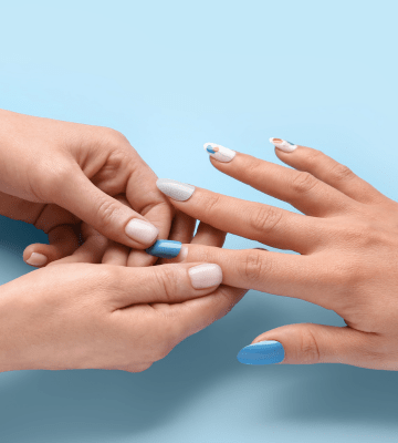 Getting blue press on nails done
