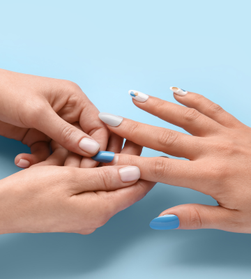 Getting blue press on nails done