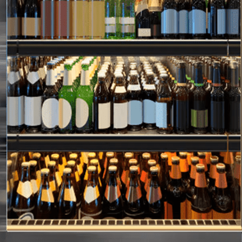 Various bottled beverages in the refrigerator