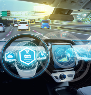 Futuristic electronics display dashboard and heads up display