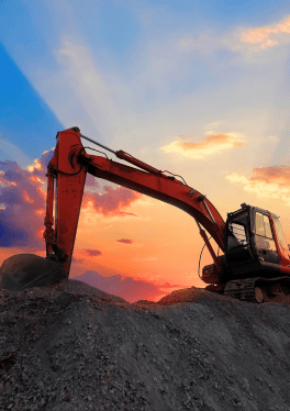 Excavation work at dawn