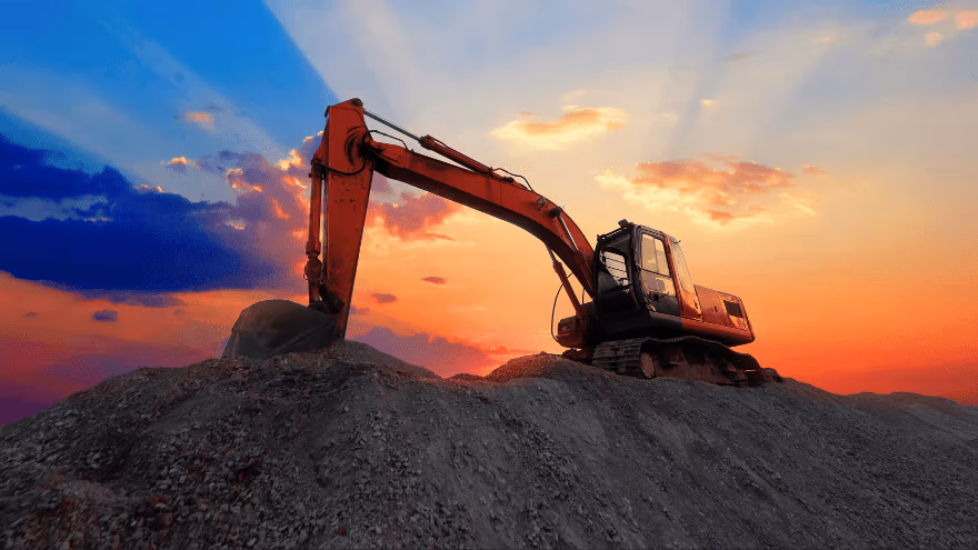 Excavation work at dawn