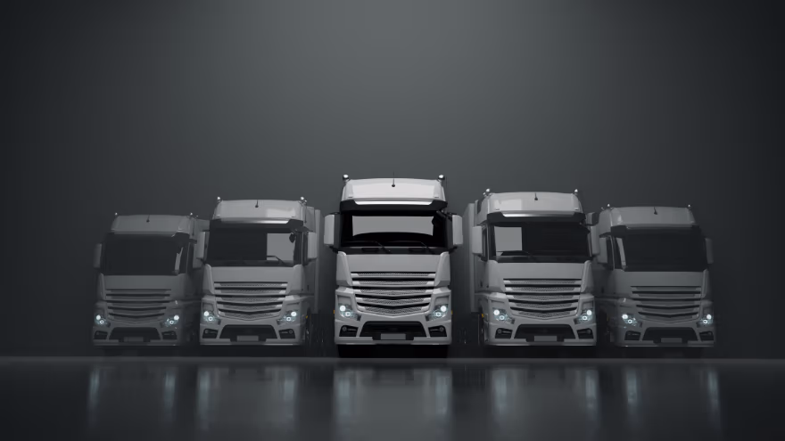 White and Grey Fleet of e-Trucks
