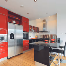 Decorative lamination used in kitchen cabinets and trolleys 