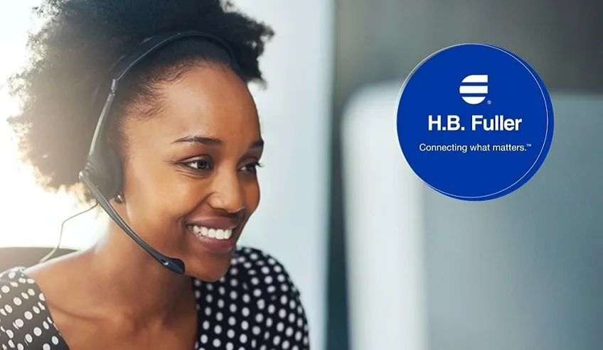 Woman in customer service answering the phone. 