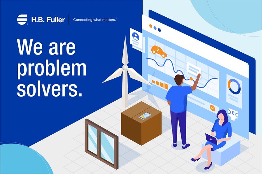 We are problem solvers logo from H.B. Fuller.