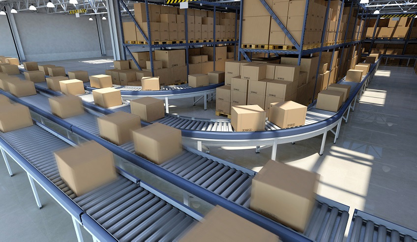Boxes on conveyer belt