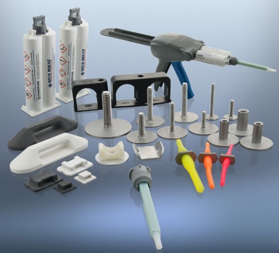 Adhesive gun set with parts