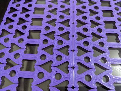 Ear strain relievers for masks made with a 3D printer.