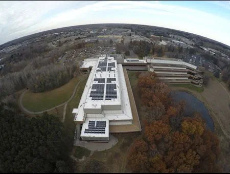Image of H.B. Fuller roof after solar panel installation