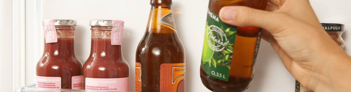 Labled beer bottles