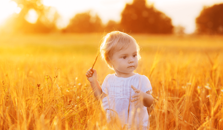 Child in field