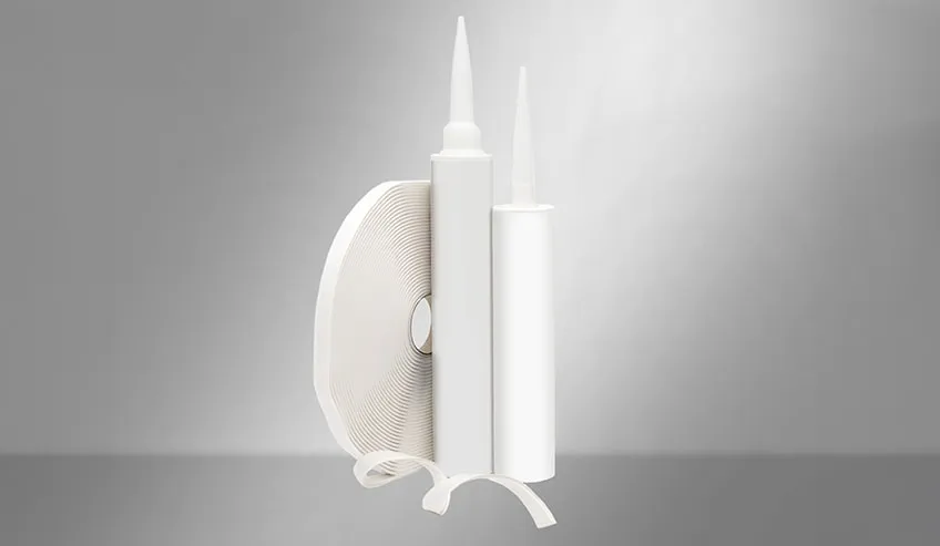 Caulking sealant tube and butyl sealant tape 