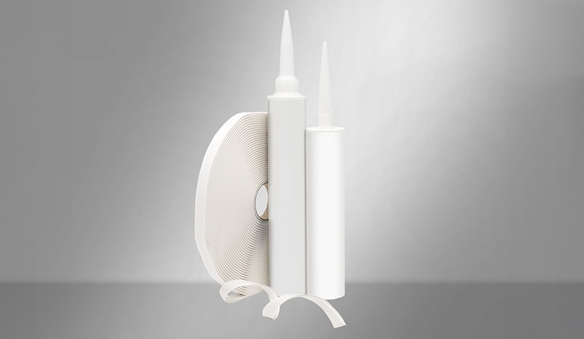 Caulking sealant tube and butyl sealant tape 